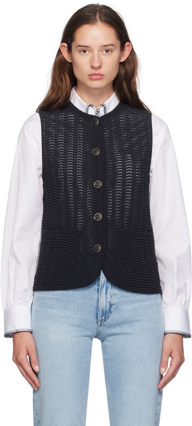 Telovnik rag & bone rag & bone Elisa Knit Vest Črna | WAS24F071UG71, 0