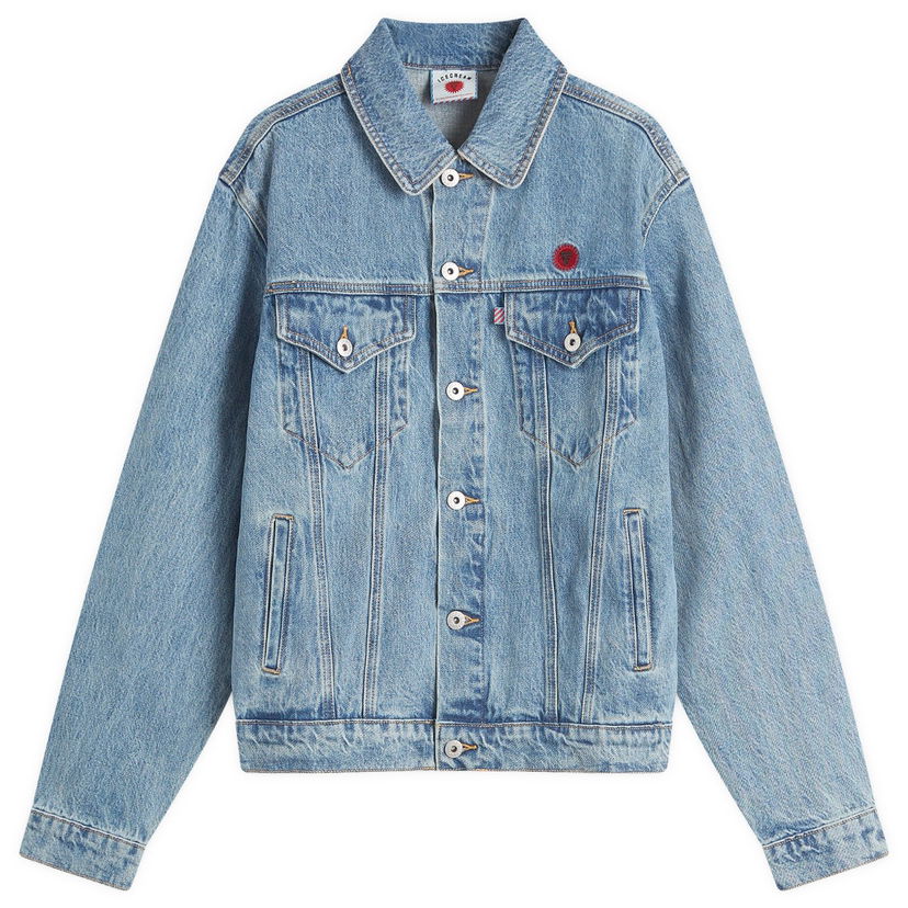 Jakna BBC IceCream ICECREAM Check Lined Denim Trucker Jacket, Size Large Modra | IC24411-BLU