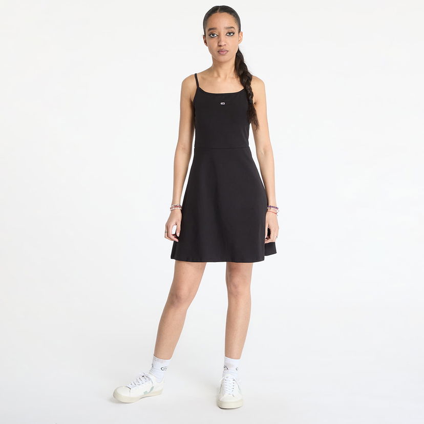 Obleke Tommy Hilfiger Tommy Jeans Essential Strap Dress Črna | DW0DW21354 BDS