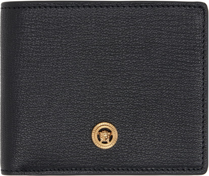 Denarnica Versace Bifold Leather Wallet with Logo Accent Črna | DPU2463_1A10544