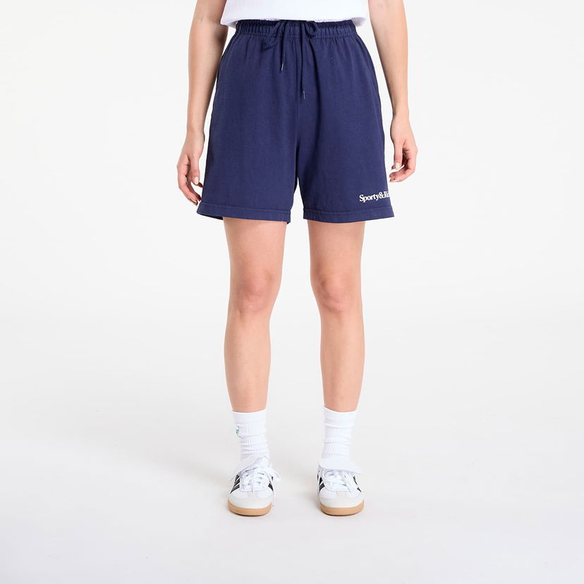Kratke hlače Sporty & Rich Serif Logo Gym Short UNISEX Dark Navy Mornarica | SH039602300BL106