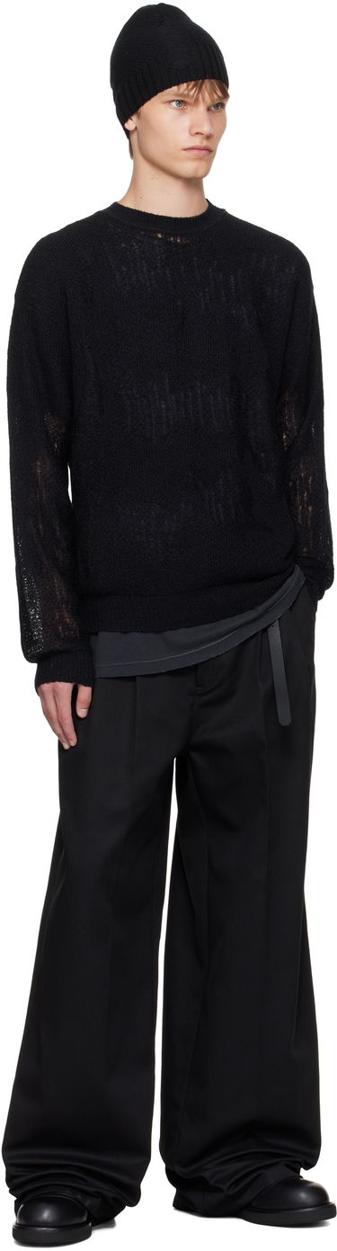 Pleteni pulover Ann Demeulemeester Ann Demeulemeester Kamillo Oversize Sweater Črna | B0013187-KN070-099, 3