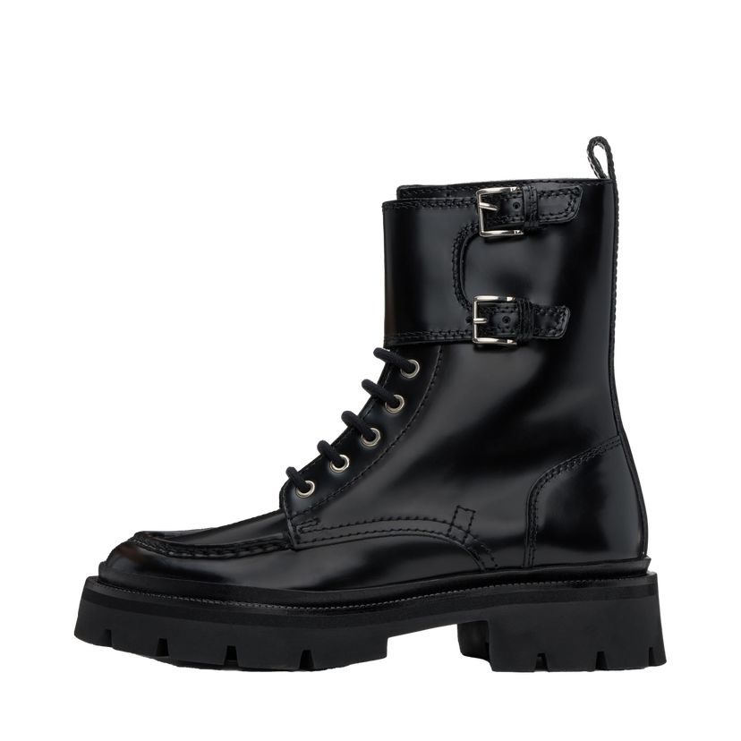 Superge in čevlji AMI Lace-Up Double Straps Boots Črna | USV257.AL0071