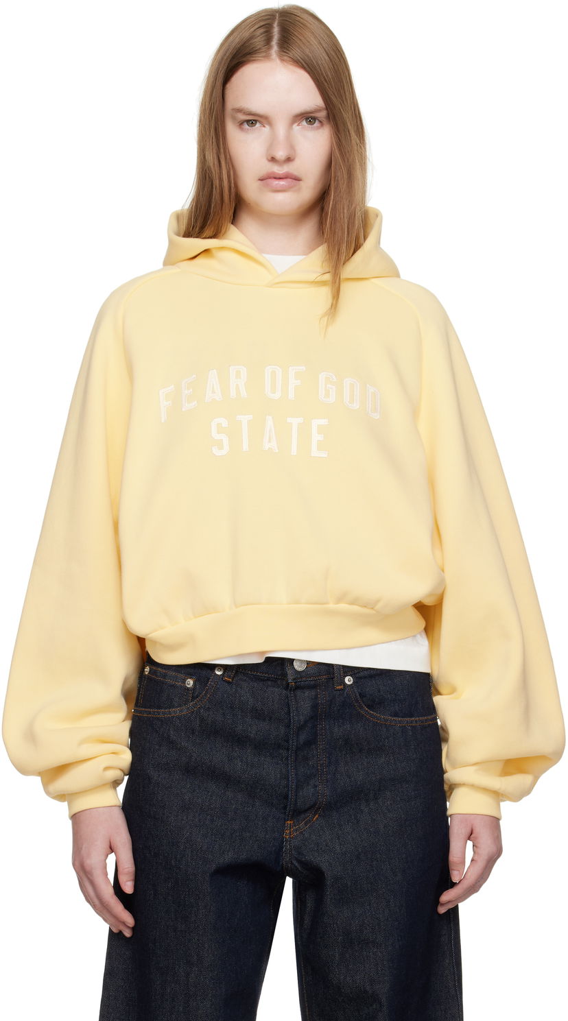Pulover Fear of God Fear of God ESSENTIALS Cropped Fleece Raglan Hoodie Rumena | 192SP257828FW