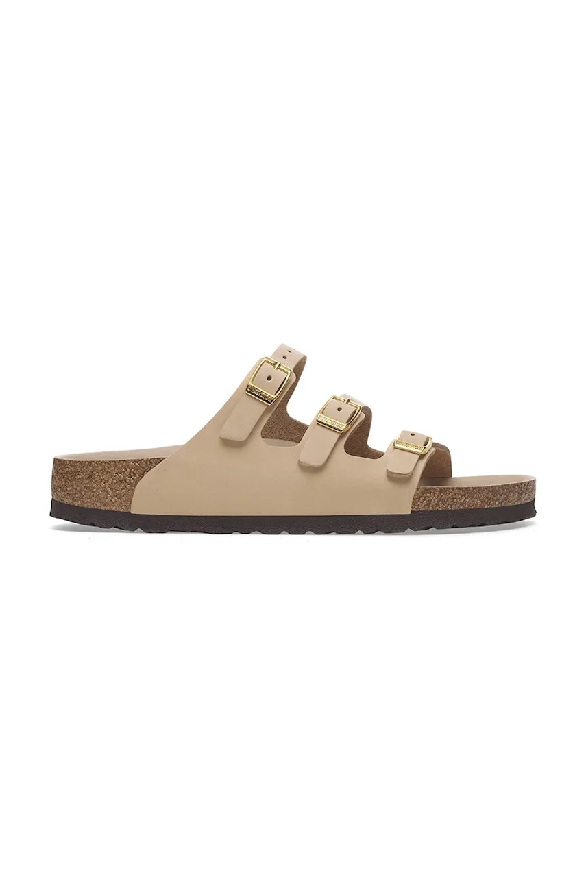 Superge in čevlji Birkenstock Birkenstock Florida HEX Nubuck Slides Bež | 1029480, 0