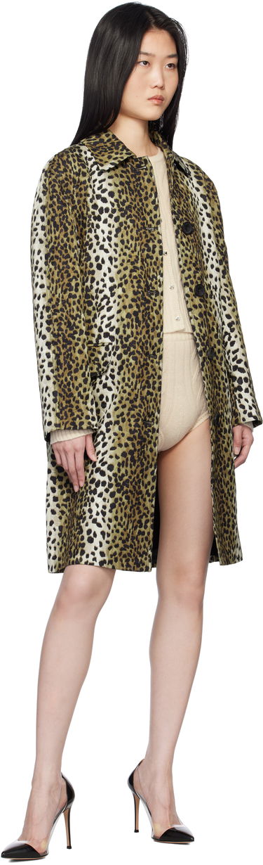 Plašči Blumarine Blumarine Printed Jacquard Coat Rjava | P522S093A, 3