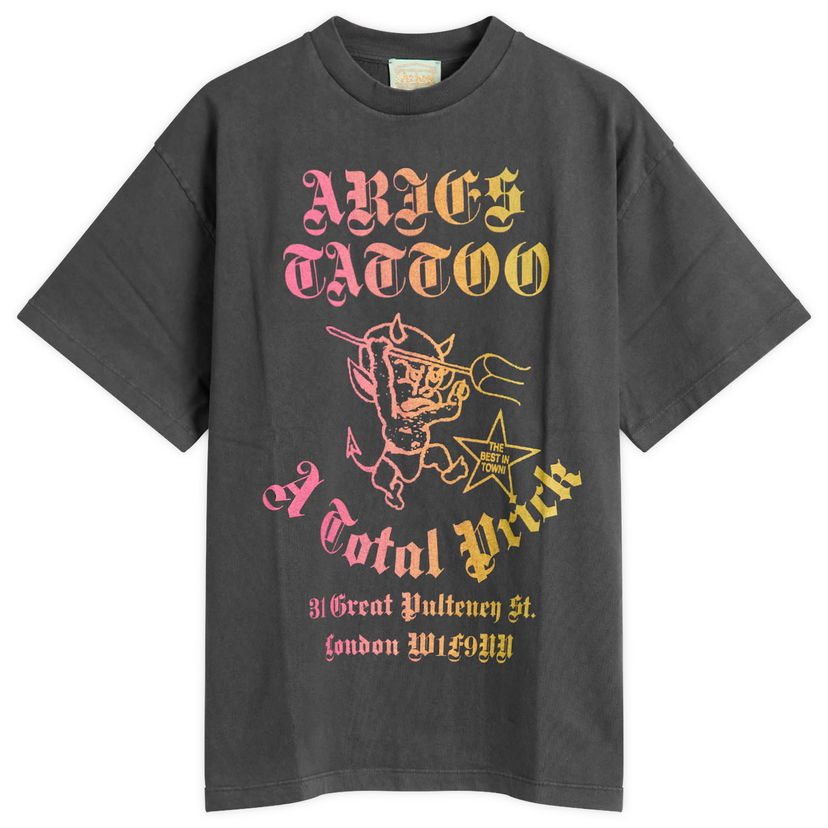 Majica Aries Faded Tattoo Shop T-Shirt Siva | AR60013-BLK