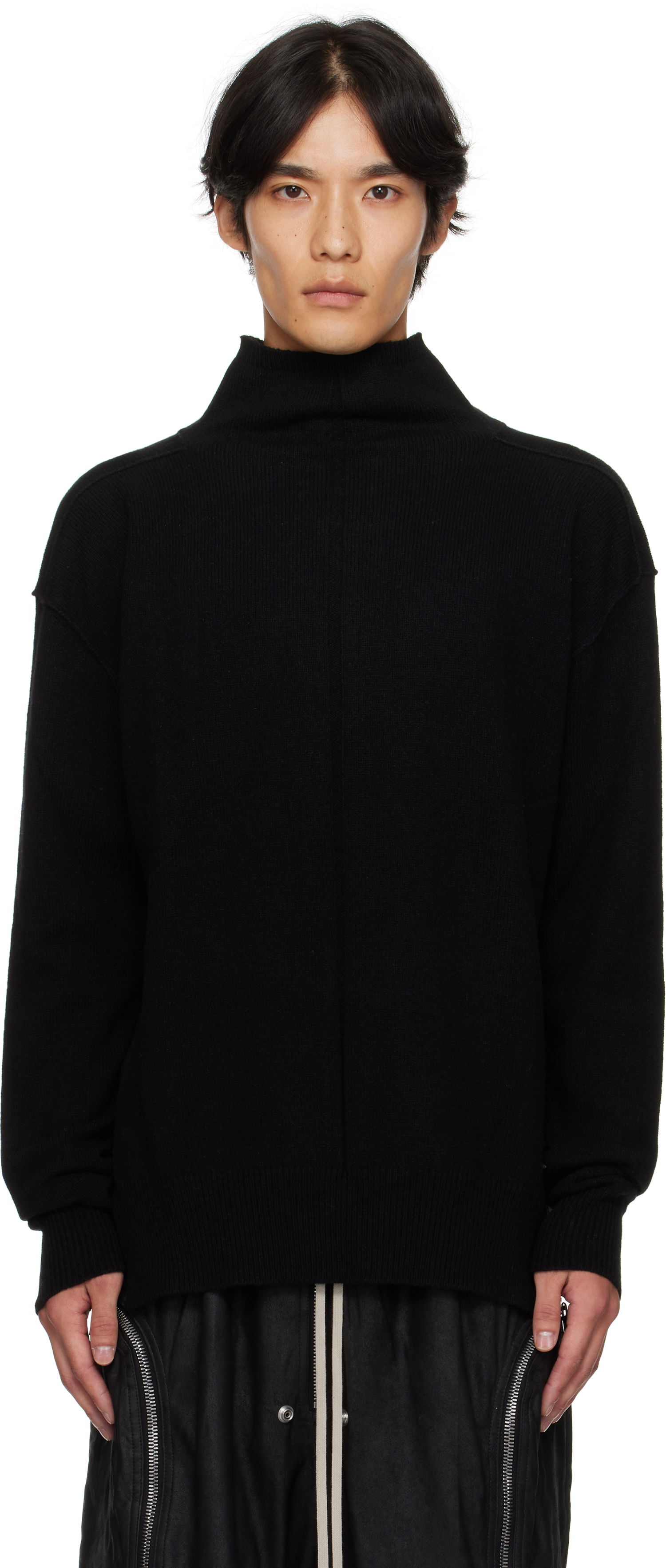 Pleteni pulover Rick Owens Rick Owens Concordians Tabard Sweater Črna | RU02E1648 WSBR, 0