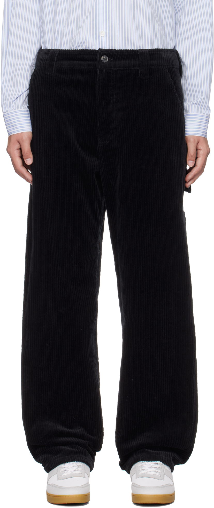 Cargo hlače A.P.C. A.P.C. Fergus Corduroy Pants Črna | COHDW-M08500