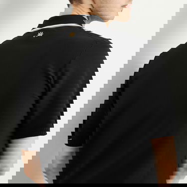 Polo majica AMIRI Amiri Script Stripe Knit Polo Shirt Črna | AMKNIR1025-Black, 5