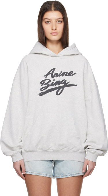 Pulover Anine Bing Anine Bing Harvey Signature Hoodie Siva | A-08-10525-GRY1, 0