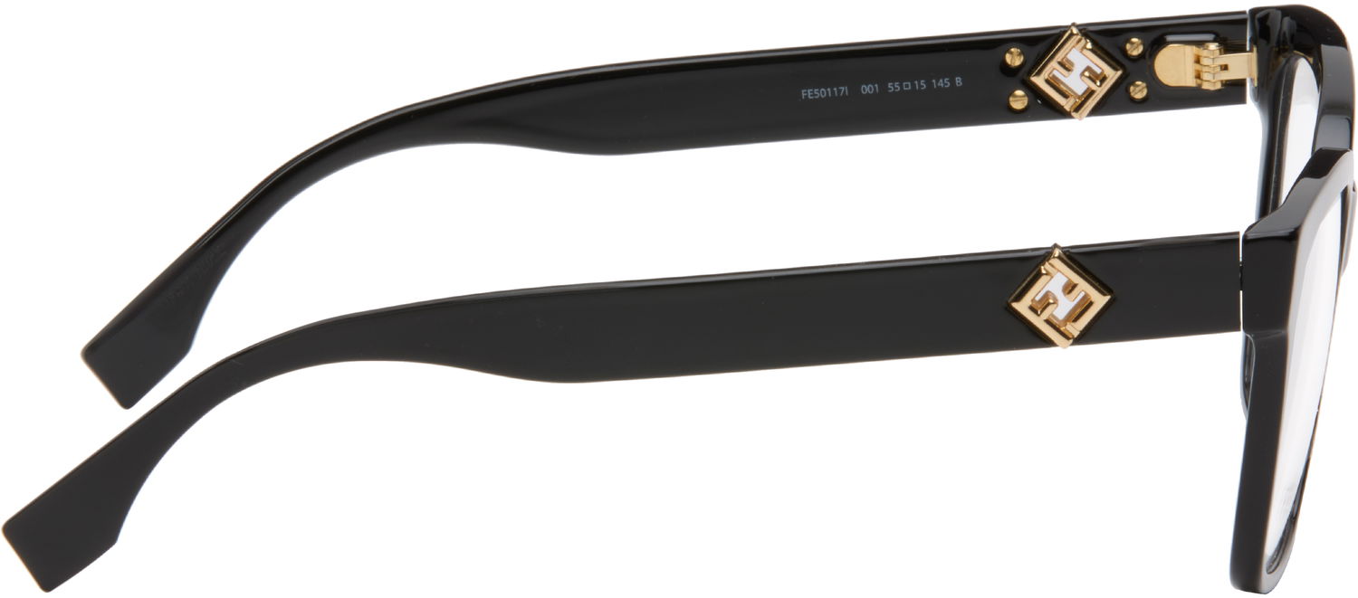 Sončna očala FENDI FF Diamonds Rectangular Frame Glasses Črna | FE50117I@55001 192337204067, 1