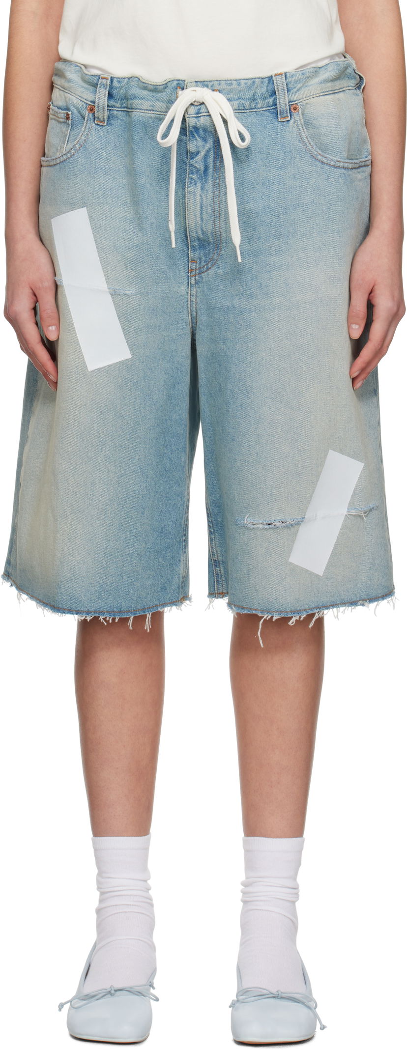 Kratke hlače Maison Margiela MM6 Maison Margiela Taped Denim Shorts Modra | S52MU0126 M30019