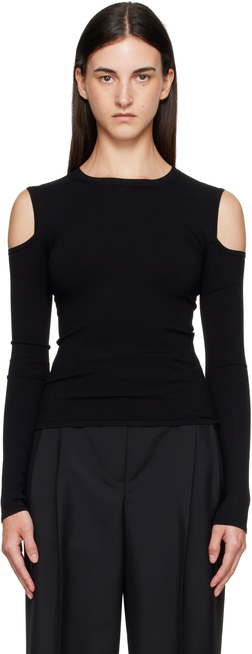 Majica Max Mara Max Mara Vik Cold-Shoulder Top Črna | 2511361092600