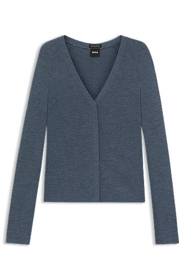 Pleteni pulover BOSS Merino Wool Cardigan Modra | 50544904
