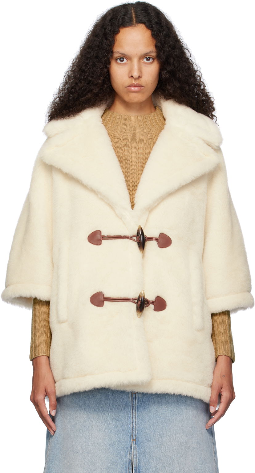 Plašči Max Mara Max Mara George1 Faux-Fur Jacket Bela | 2424736182600 MM10501