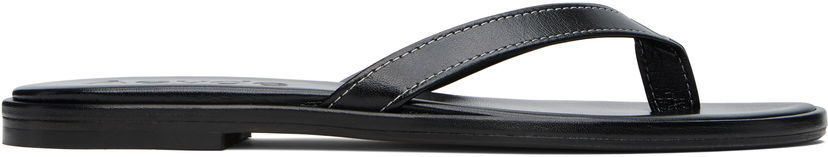 Oblačila Aeyde Aeyde Melody Leather Toe-Post Flip-Flops Črna | A11-FS-FDMR08FL191-SS25-800-007