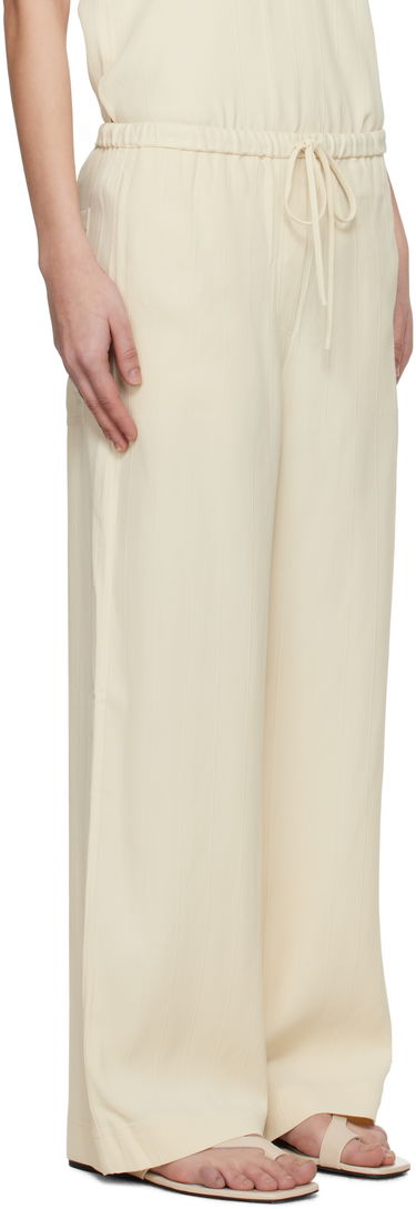 Kombinezon TOTEME TOTEME Woven Stripe Drawstring Trousers Bež | 252-WRB1709-FB0192, 1