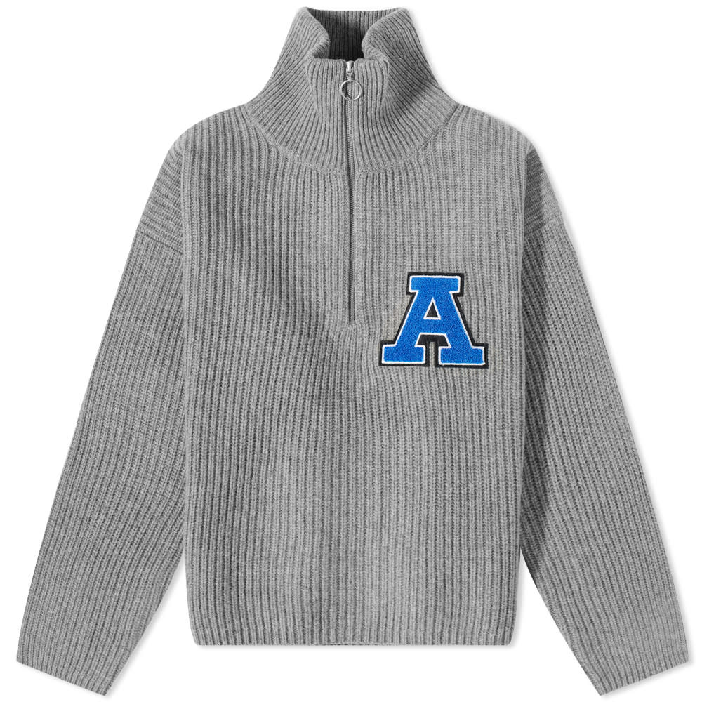 Pleteni pulover AXEL ARIGATO Team Half Zip Sweater Siva | A0418001, 0
