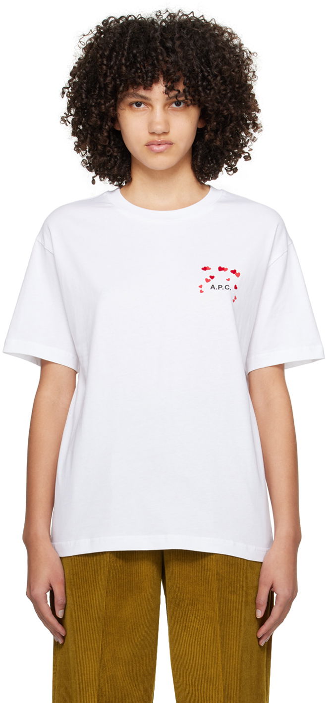 Majica A.P.C. Hearts T-Shirt Bela | COEIO-M26374