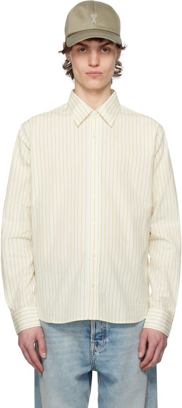 Srajce AMI AMI Paris Classic Striped Shirt Rumena | HSH051.CO0109, 0