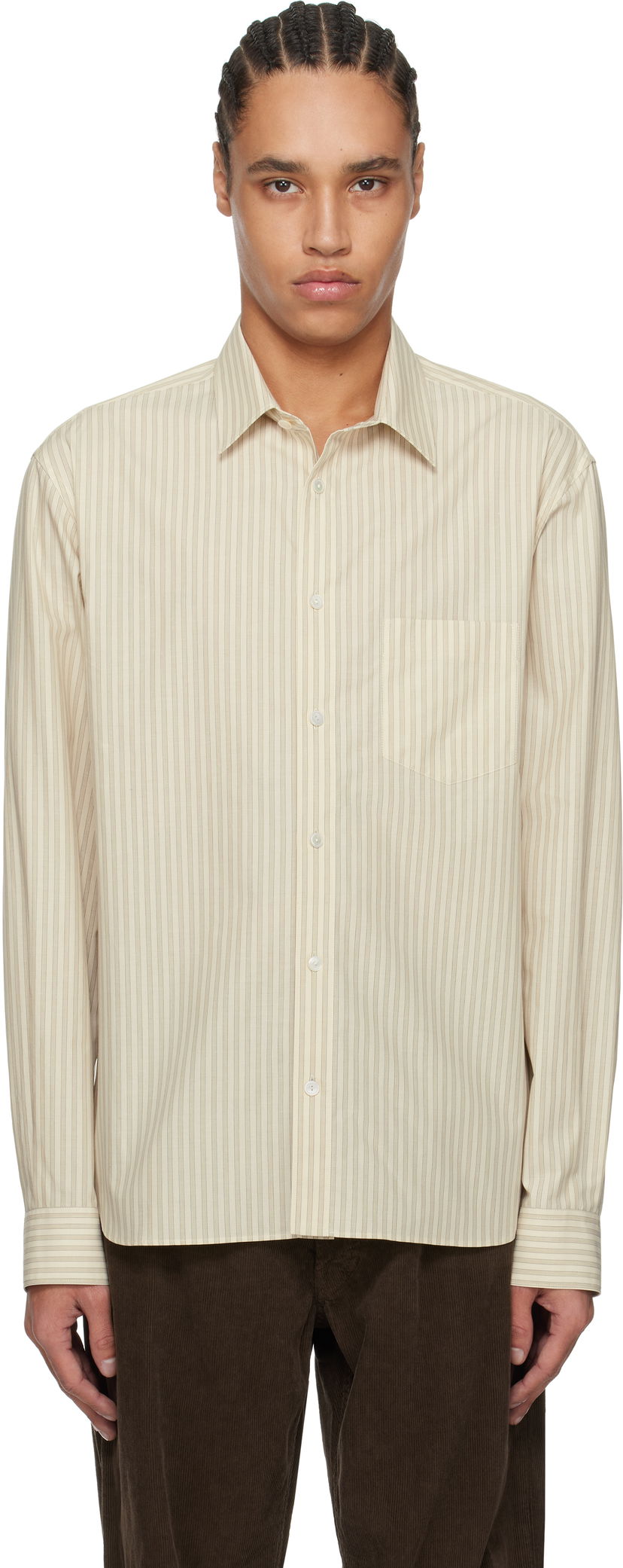 Srajce The Row The Row Ashford Striped Shirt Bež | 851-W3585