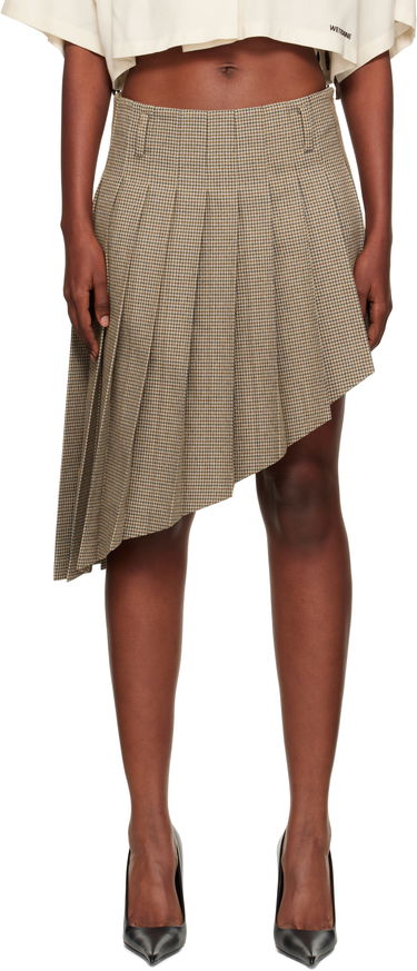 Krila We11done We11done Asymmetric Checked Midi Skirt Rjava | WD-SK2-25-276-W-BG, 0