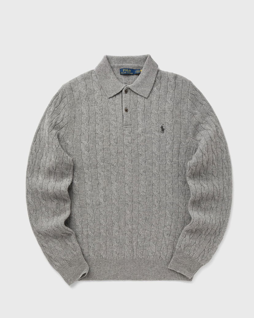 Pleteni pulover Polo by Ralph Lauren Polo Ralph Lauren Cable Knit Polo Sweater Siva | 710974165002