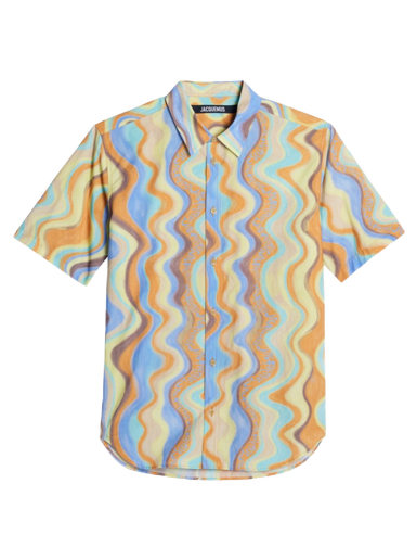 Srajce Jacquemus Chemise Melo Paisley Sleeve Waves Stripes Siva | 225SH006-1356-3EU