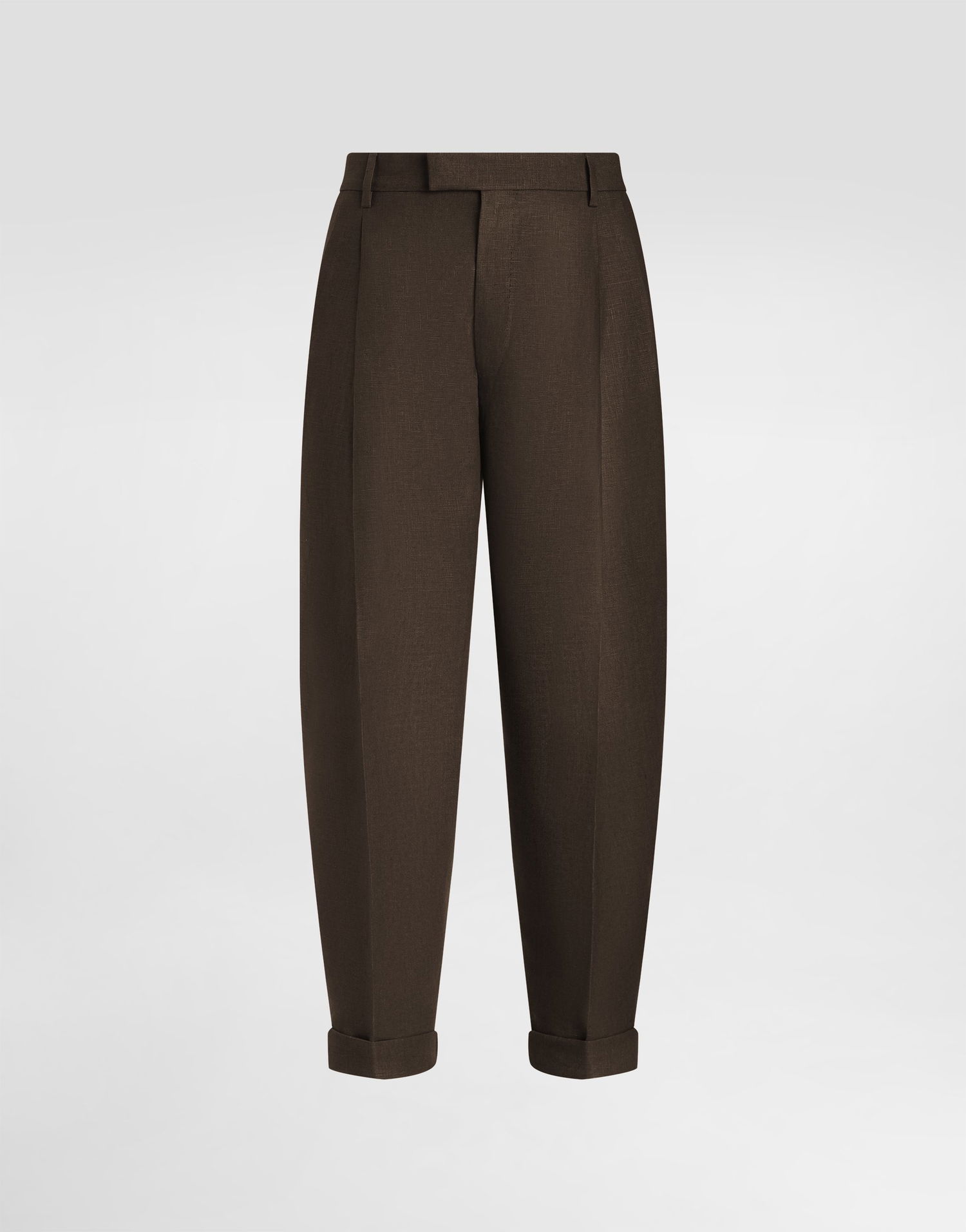 Hlače Dolce & Gabbana Dolce & Gabbana Linen Turned-Up Cuff Pants Rjava | GP114TFU4MCM3977, 0