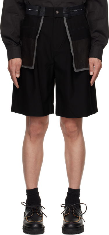 Kratke hlače Feng Chen Wang Feng Chen Wang Deconstructed Patchwork Shorts Črna | FUS19ST02, 0