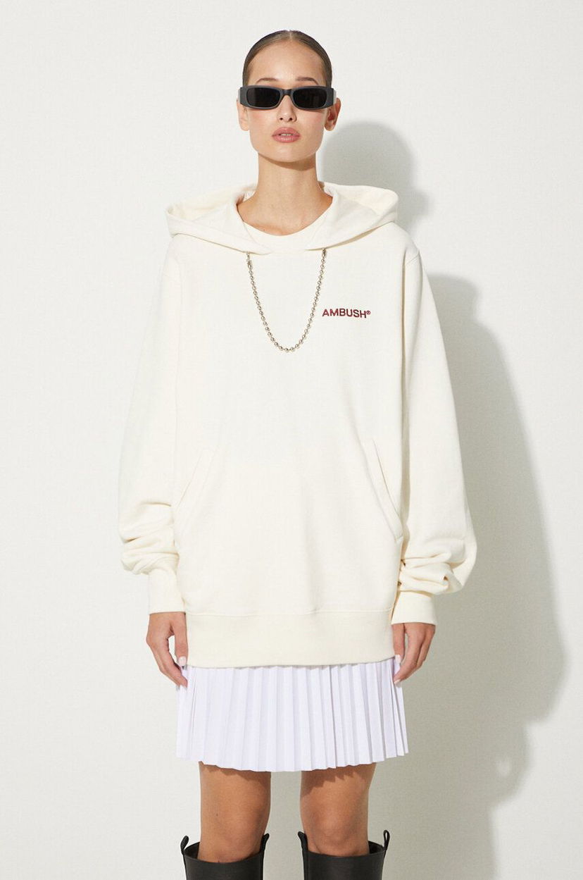 Pulover Ambush Ballchain Hoodie With Applique Bež | BWBB001F24FLE0013128