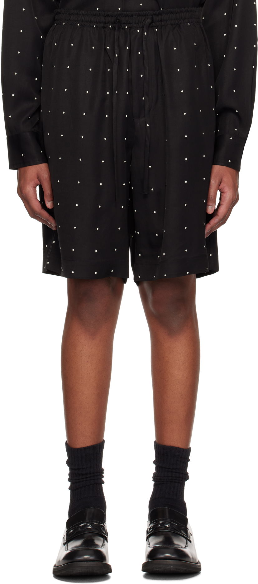 Kratke hlače Róhe Dotted Elasticated Shorts Črna | 314-32-033