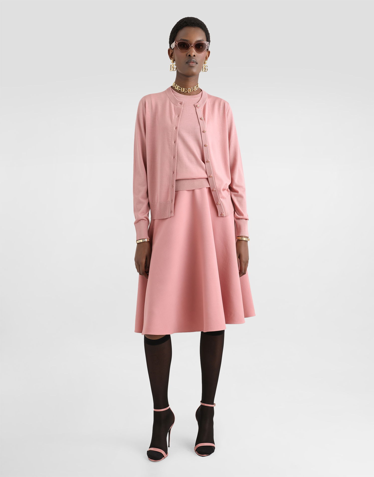 Krila Dolce & Gabbana Dolce & Gabbana Woolen Midi Circle Skirt Roza | F4C02TFU2L8F0473, 1