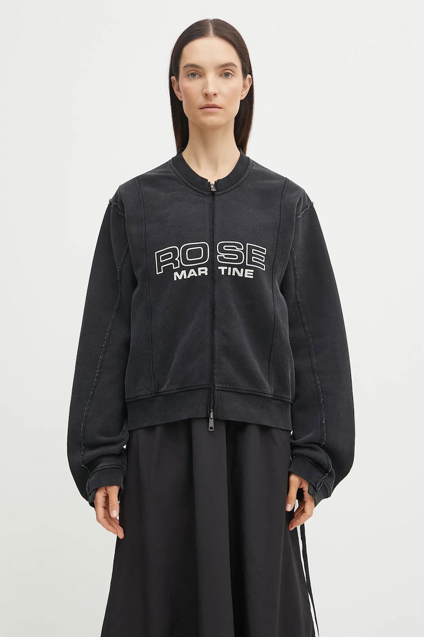 Pulover Martine Rose Martine Rose Shrunken Zip Up Crew Sweatshirt Črna | 670JS01002CW