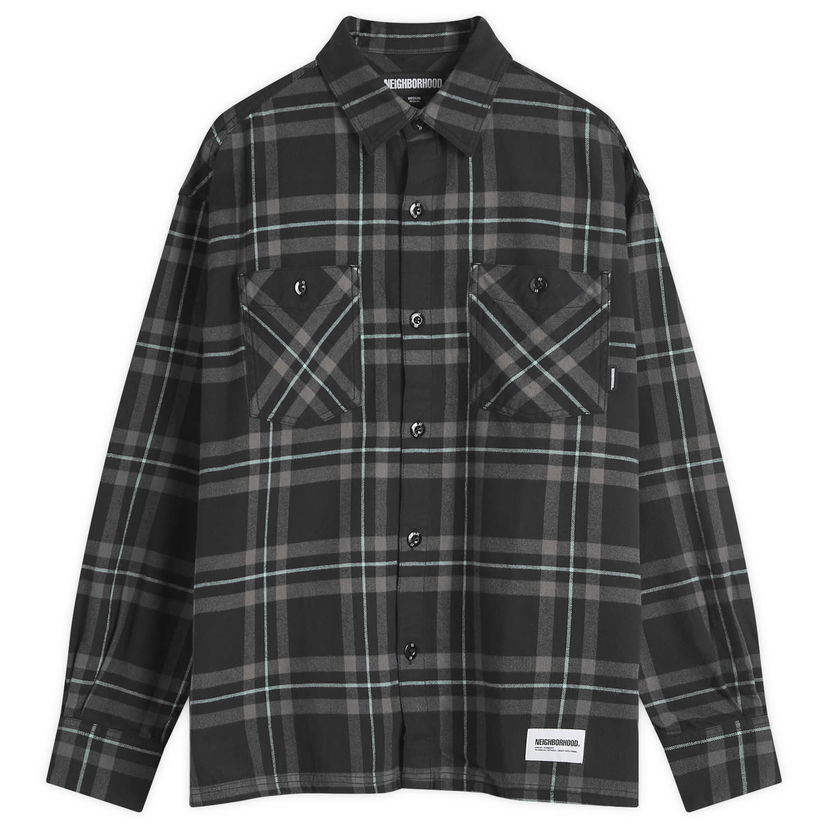 Srajce Neighborhood Tartan Check Shirt Long Sleeve Črna | 242BENH-SHM01-BLK