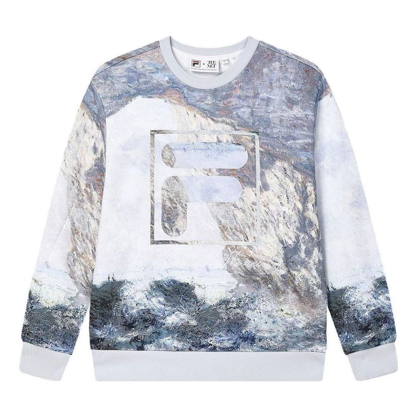 Pleteni pulover FILA Heritage Collection The Great Matisse Theme F-box Logo Sweatshirt Modra | F11M348220F-ZA