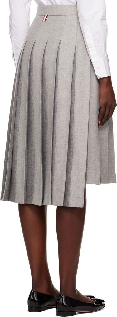 Krila Thom Browne Wool Flannel Pleated Midi Skirt Siva | FGC441A-F0580, 2