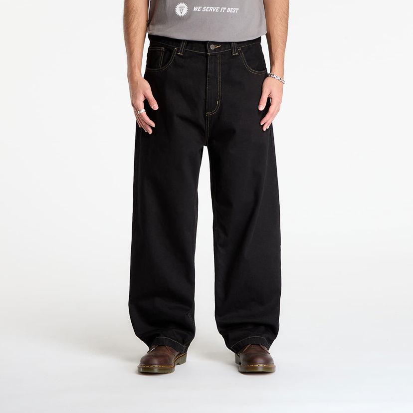 Kavbojke Carhartt WIP Wide Leg Rinsed Brandon Pant Črna | I035893.8902