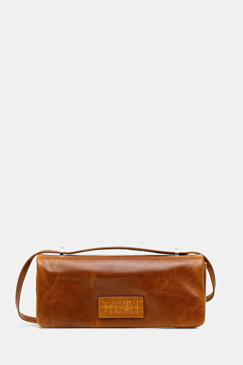 Torba za čez ramo Maison Margiela MM6 Maison Margiela Leather Shoulder Bag Rjava | SB5ZH0022.P7187.T2222