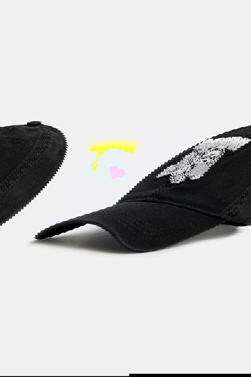 Kapa GANNI Washed Cotton Canvas Puppy Baseball Cap Črna | A6941, 0