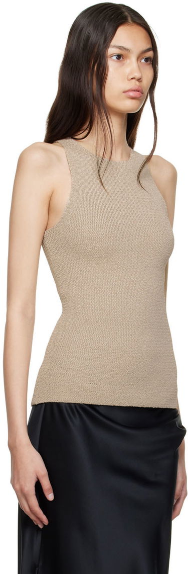 Majica brez rokavov Helmut Lang Taupe Polyester Tank Top Bež | M04HW706, 1