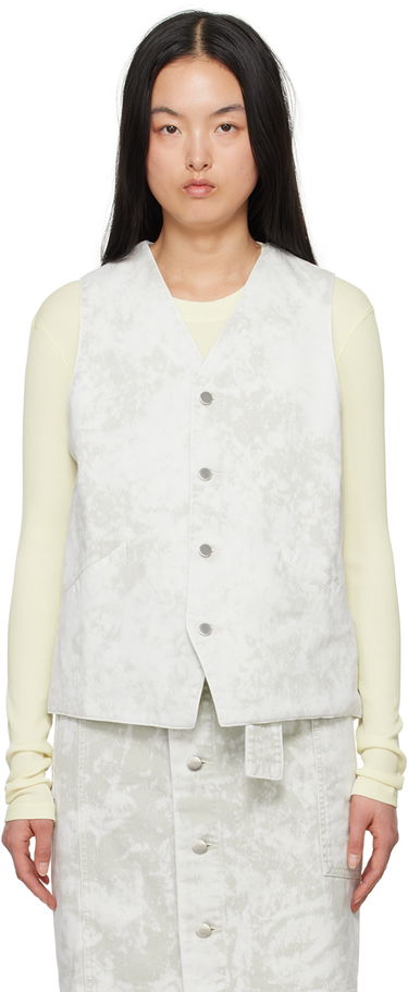 Telovnik LEMAIRE Lemaire Acid-Washed Denim Vest Bela | OW1071 LD1012, 0