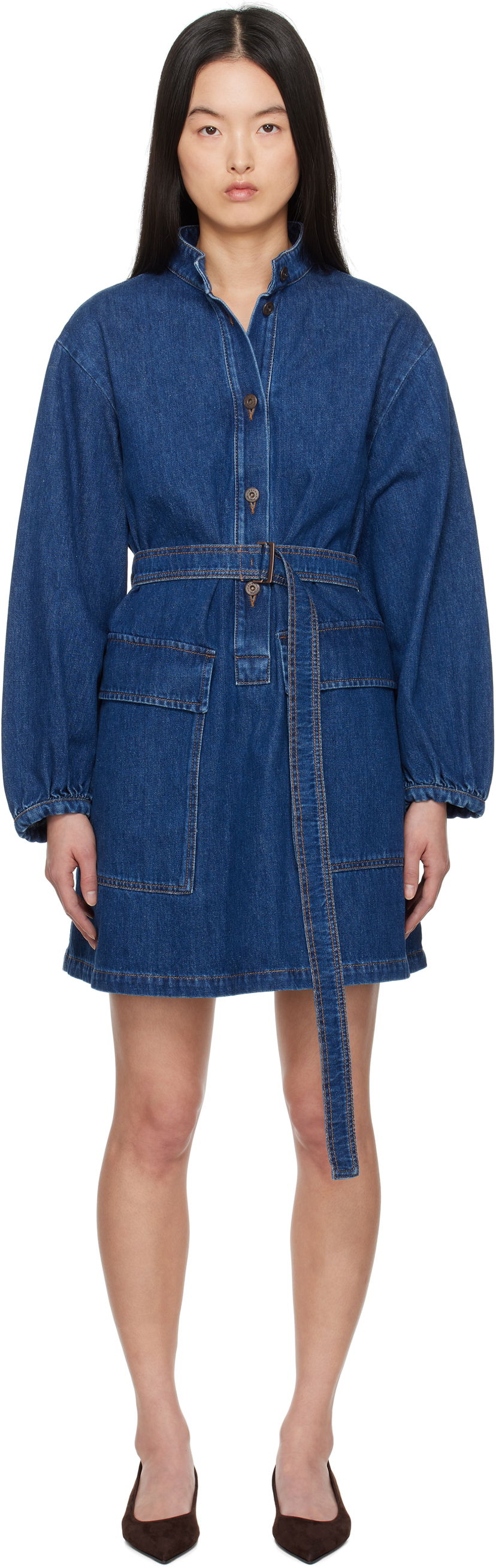 Obleke Max Mara Weekend Max Mara Denim Minidress Modra | 2515221021600
