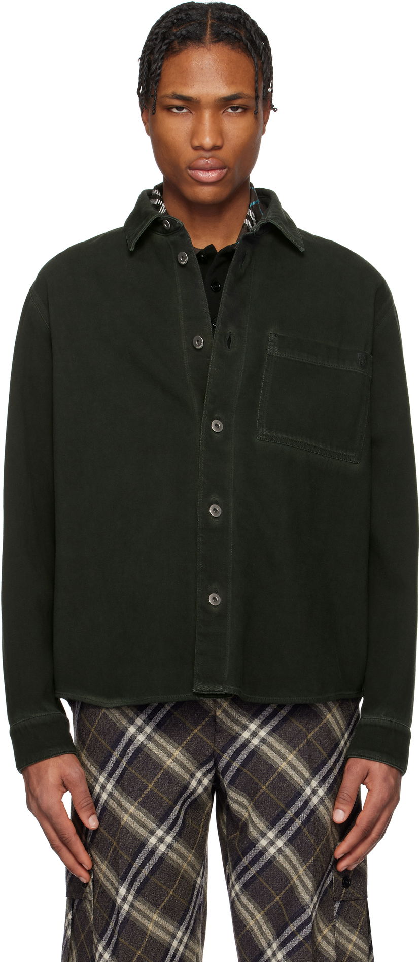 Srajce Burberry Burberry Garment Dyed Denim Shirt Zelena | 8101259