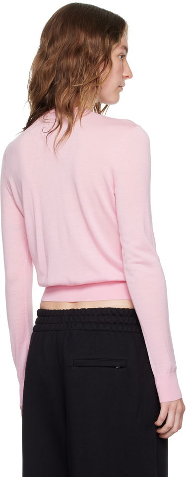 Pleteni pulover Alexander Wang Embossed Logo Slim Fit Sweater Roza | 4KC3241038, 2