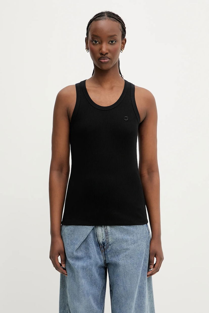Majica brez rokavov Coperni Coperni Rib Logo Tank Top Črna | COPJS12F5033