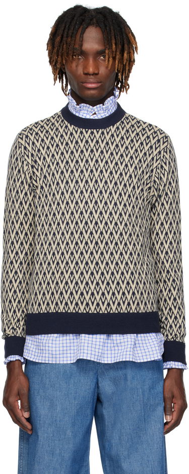 Pleteni pulover Valentino Valentino 'Toute La V' Patterned Sweater Bež | 6V3KC33KAR0, 0