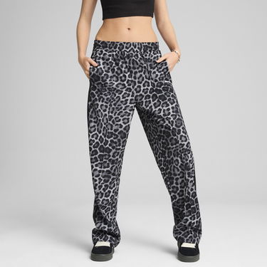 Trenirka Puma T7 Leo Luxe All-Over Print Straight-Leg Pants Siva | 632343_01, 0