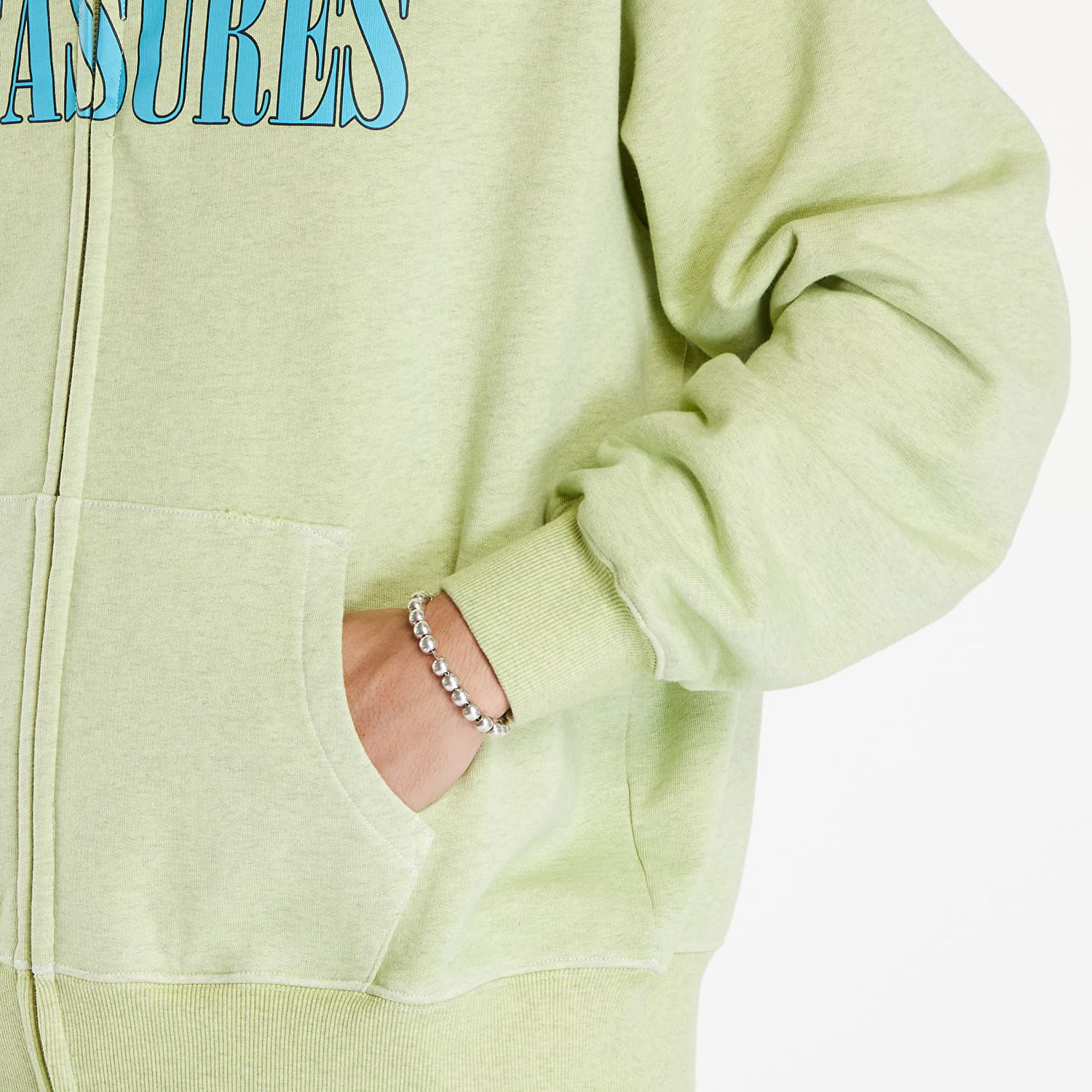 Pulover Pleasures Onyx Zip Up Hoodie Faded Lime Zelena | P24SU011 LIME, 1